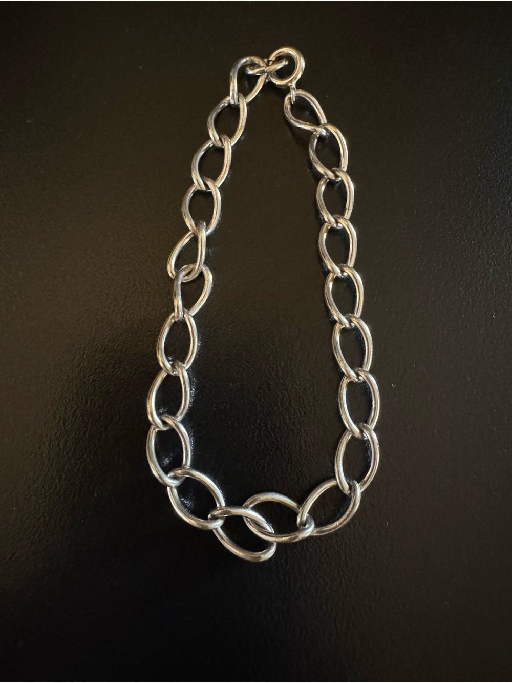 Sterling Silver Wide Oval Link Bracelet 7โ